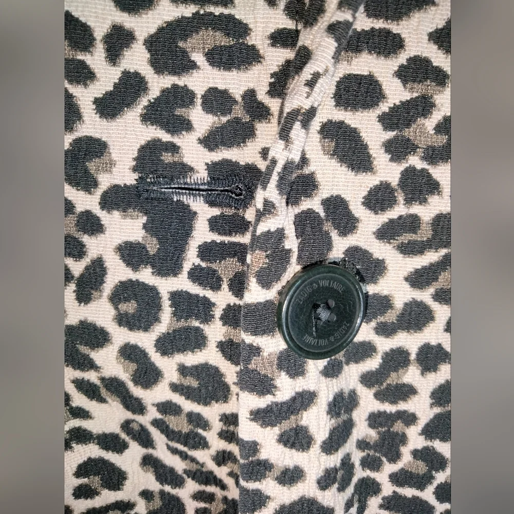 Zadig & Voltaire (Size 36) Animal Print Button Interior Lined LS Blazer Jacket